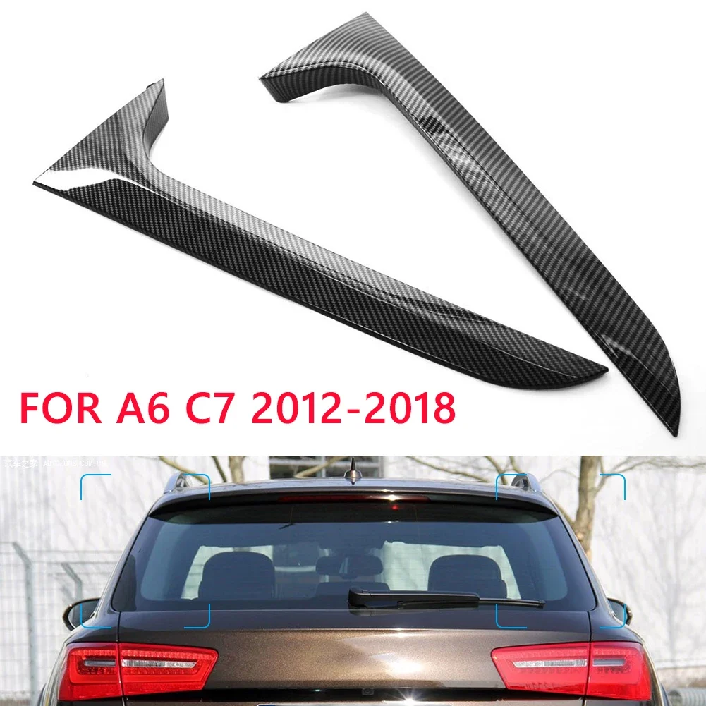 1Pair Plastic Rear Window Side Spoiler for Audi A6 C7 Avant 2012-2018 Left+Right