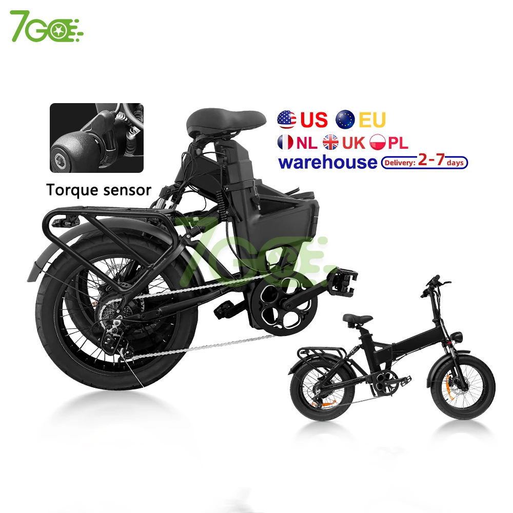 EU Warehouse Mid Drive 48V 25.4Ah Dual Battery Electric Hybrid Bike 20 Inch Folding Hydraulic Brakes Torque Fat Tire City Bike