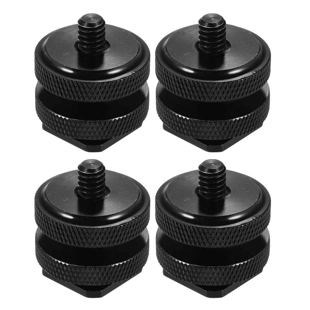 

4 pcs Camera Mount Screws 1/4 Inch Double Layer Hot Shoe Adapter for DSLR Tripod Mount Flash Photography Accessories