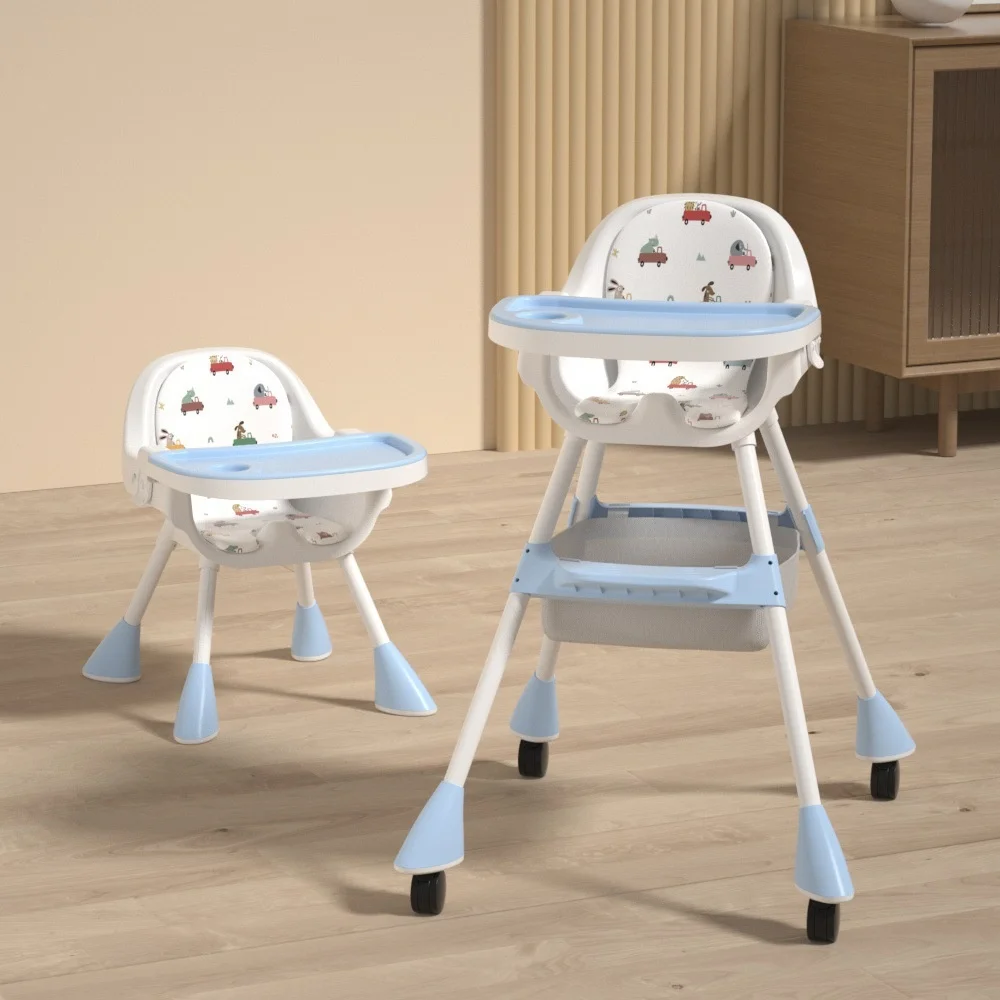 Wholesale Baby High Feeding Chair Foldable Dining Chair Adjustable Height Multifunctional Food Chair With Cushion