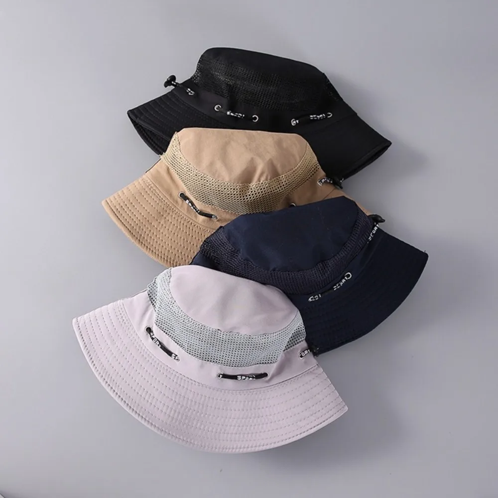

Casual Breathable Sun Hat Wide Brim Adjustable Fisherman Hat UV Protect Bucket Hat Unisex