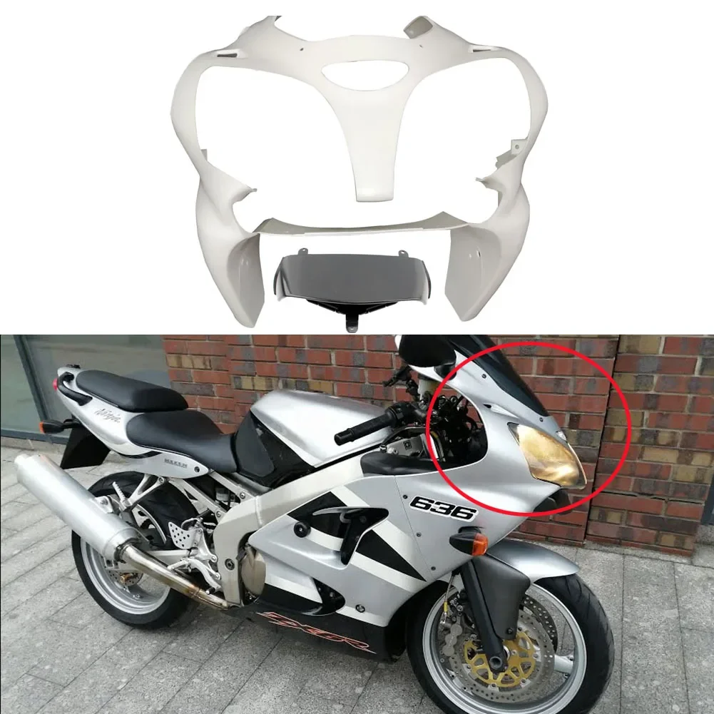 Unpainted ABS Raw Front Cowl Nose fairing kit for KAWASAKI NINJA 636 ZX-6R 600 2000 2001 2002