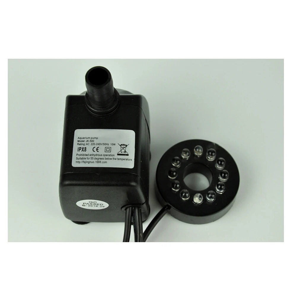 

10W Adjustable Flow Submersible Water Pump Led Light Pond Fountain Aquarium Fish Tank Hydroponic Systems Energy Saving Low Noise