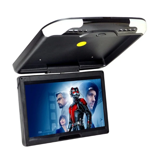 12.1 Inch Car Monitor DC12V Car Ceiling Monitors Roof Mounted Flip Down Monitor External Digital Screen With LED light