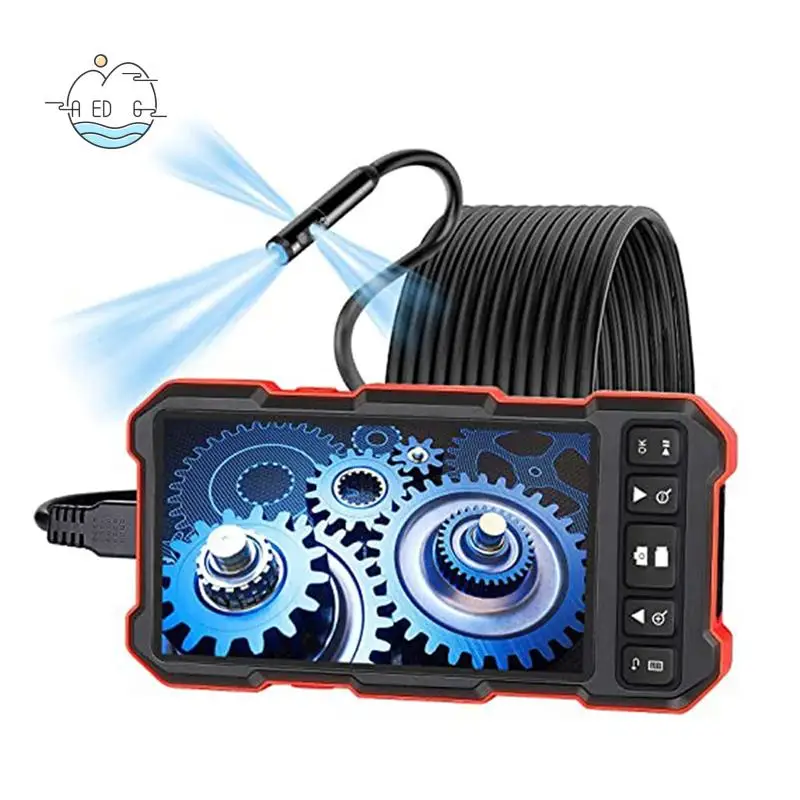 

AED6-1080P Endoscope With 5 Inch IPS Screen For Pipe Sewer Dual Lens Inspection Camera Borescope Monitor Car Repair
