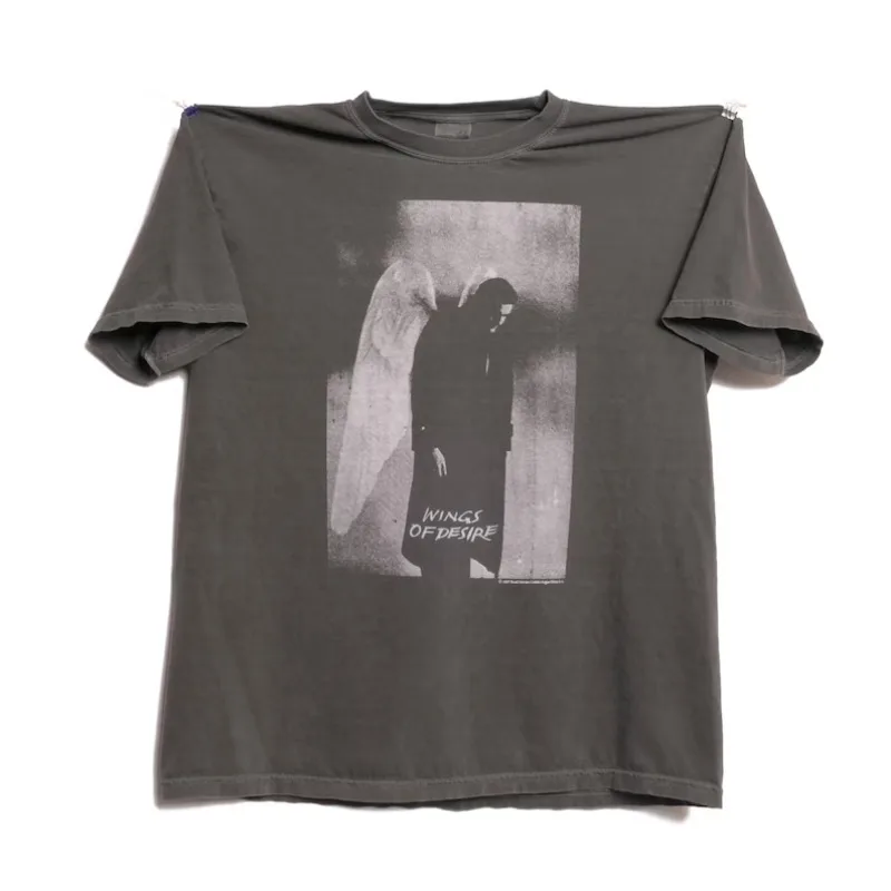 Asas do desejo y2k filme gráfico t camisa das mulheres dos homens algodão camiseta verão primavera oversized topos streetwear der himmel Über berlim