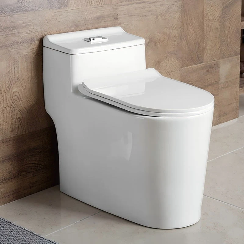 Modern Luxury One‑Piece White Ceramic WC Toilet, S‑Trap Sanitary Fixture for Home Bathroom Decoration