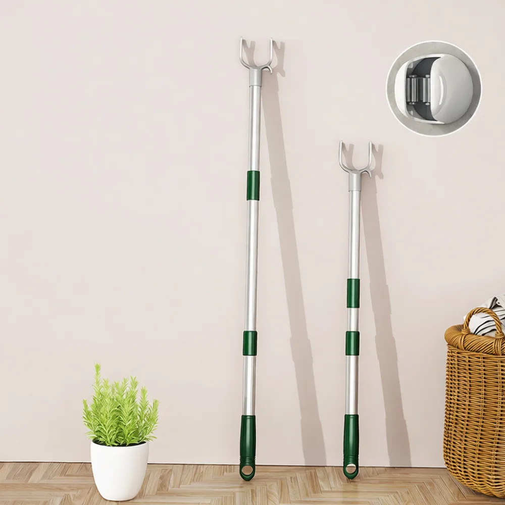 Retractable Clothes Picking Pole Household Drying Rack Accessory Adjustable Garment Hanger Reach Tool Metal Storage Rod