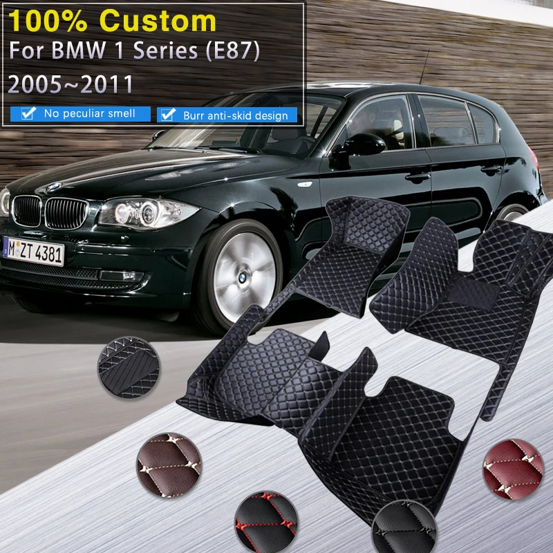 

Car Floor Mats For BMW 1 Series E87 2005~2011 Carpets Rugs Protective Pad Leather Mat Car Accessories 116i 118i 118d 120i 123d