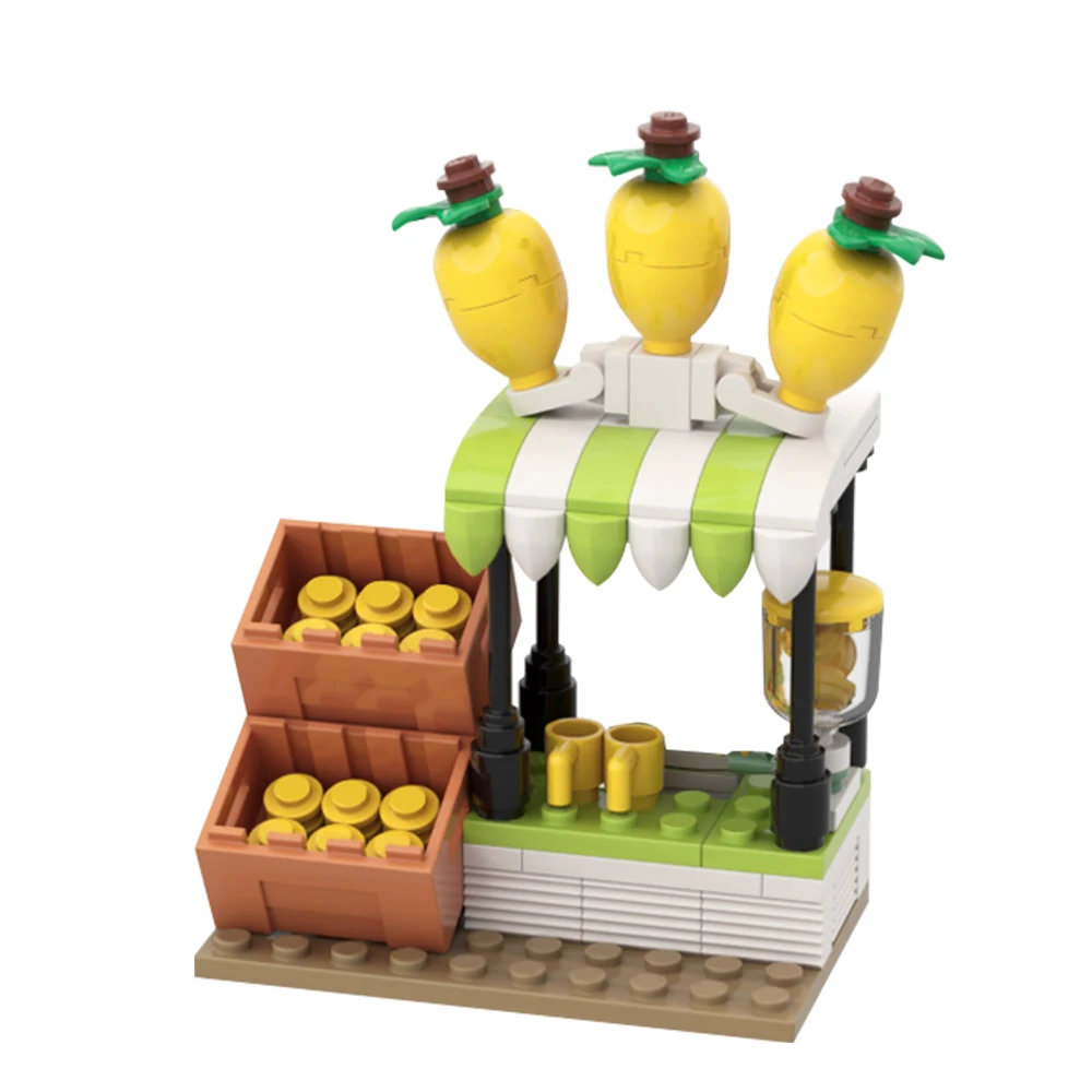 

Gobricks MOC Lemon Stand Market Building Blocks Collection Assembly Education Night Market Store Stall Model Bricks KidsToy Gift