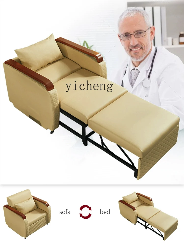 ZK Retractable Single Bed Sofa Bed Dual-Use Functional Sofa Folding Bed with Rollers Leisure Chair