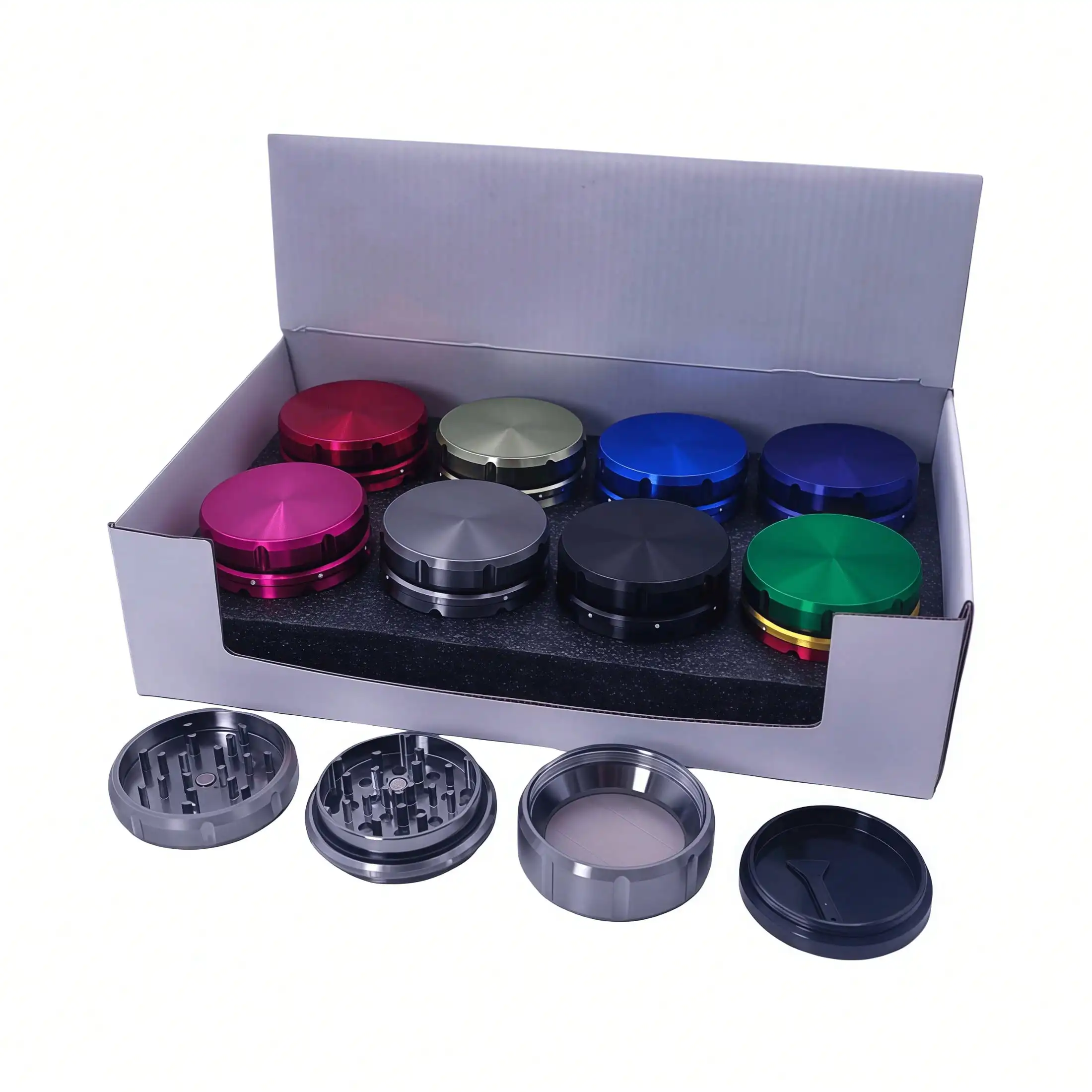 Manual  Herb Spice Grinder,4 Piece Portable Durable Aluminum Grinder  Herbs, Spices, Coffee, Tea