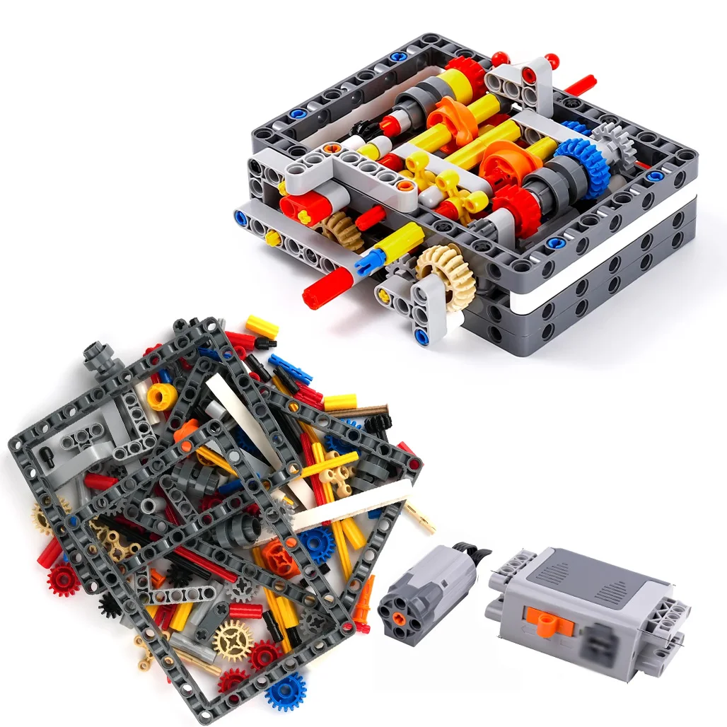 MOC 135 pièces Ultra-compact 8 + N + R-Speed modèle séquentiel blocs de construction engrenages vitesse Transmission boîte de vitesses briques techniques jouets