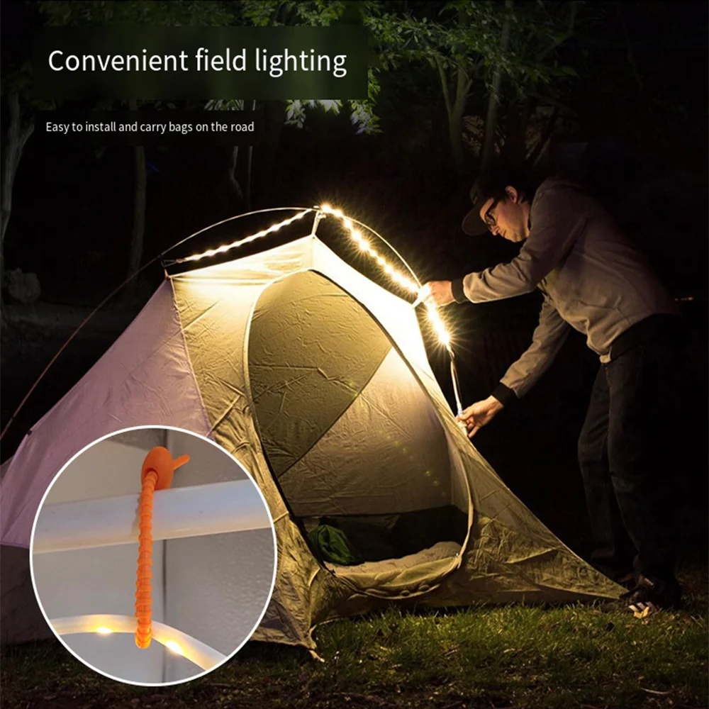 USB DC5V Flexible 1.5M Portable Outdoor Led Hiking Lantern Strip String Tent Camping Rope Light For Camping Hiking