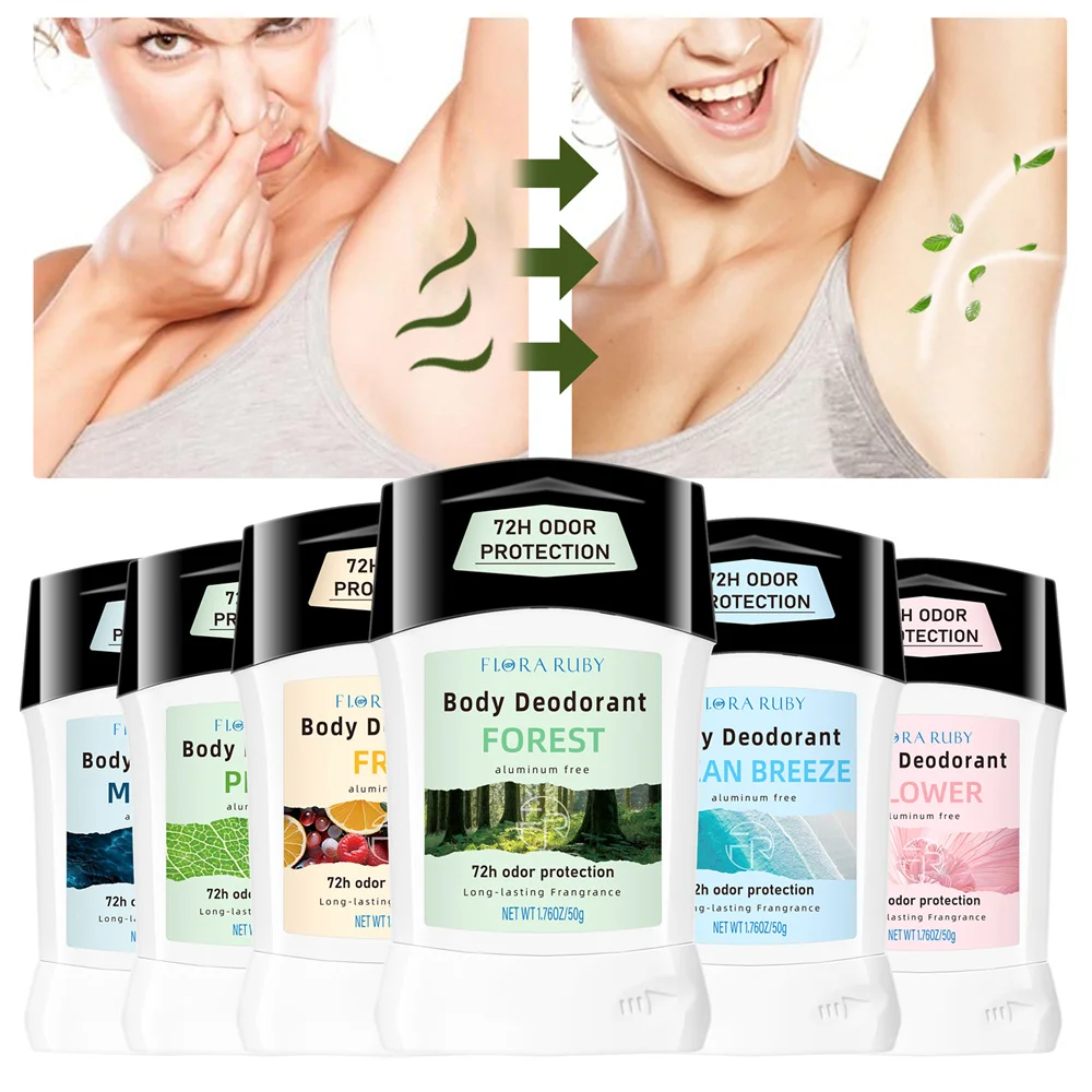 

6PCS/Set Aluminum Free Deodorant Woman，72H Armpit Deodorization and Refreshing，Ocean，Forest，Plant，Flower， Fruit Fragrance 1.76OZ