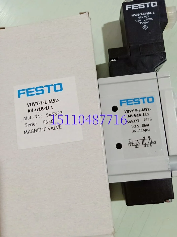 FESTO Festo Solenoid Valve VUVY-F-L-M52-AH-G14-5C1 545424 Genuine Spot.