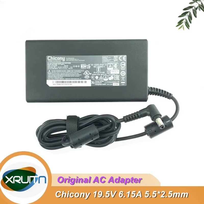 Original OEM CHICONY A17-120P1A A120A033P AC Adapter For MSI MS-16R GP62 GS60 GS70 Laptop Charger 19.5V 6.15A 120W Power Supply