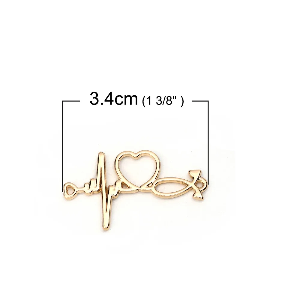 DoreenBeads Zinc Based Alloy Connectors Fish Heartbeat/ Electrocardiogram 34mm(1 3/8