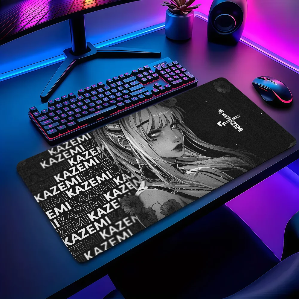 K-Kazemi Anime Girl Mouse Pad Non-slip Thickened MousePad Large Writing Lockedge Office Student Gaming Cushion