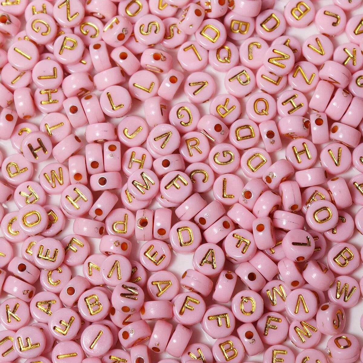 500/250pcs 7mm Pink Letter,Valentine's Day Colors, For necklace bracelet jewelry, Beads & Bead Assortments
