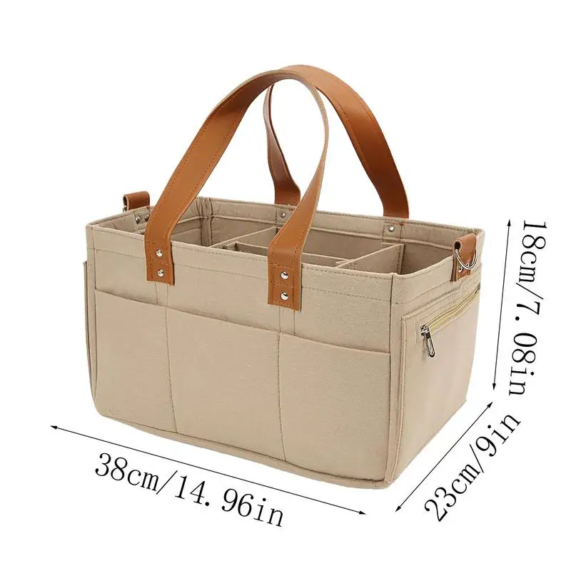 Borsa per pannolini feltro borsa per mamma di grande capacità borsa a mano per auto e vivaio Organizer per pannolini da viaggio cestino per pannolini borsa per il cambio del pannolino