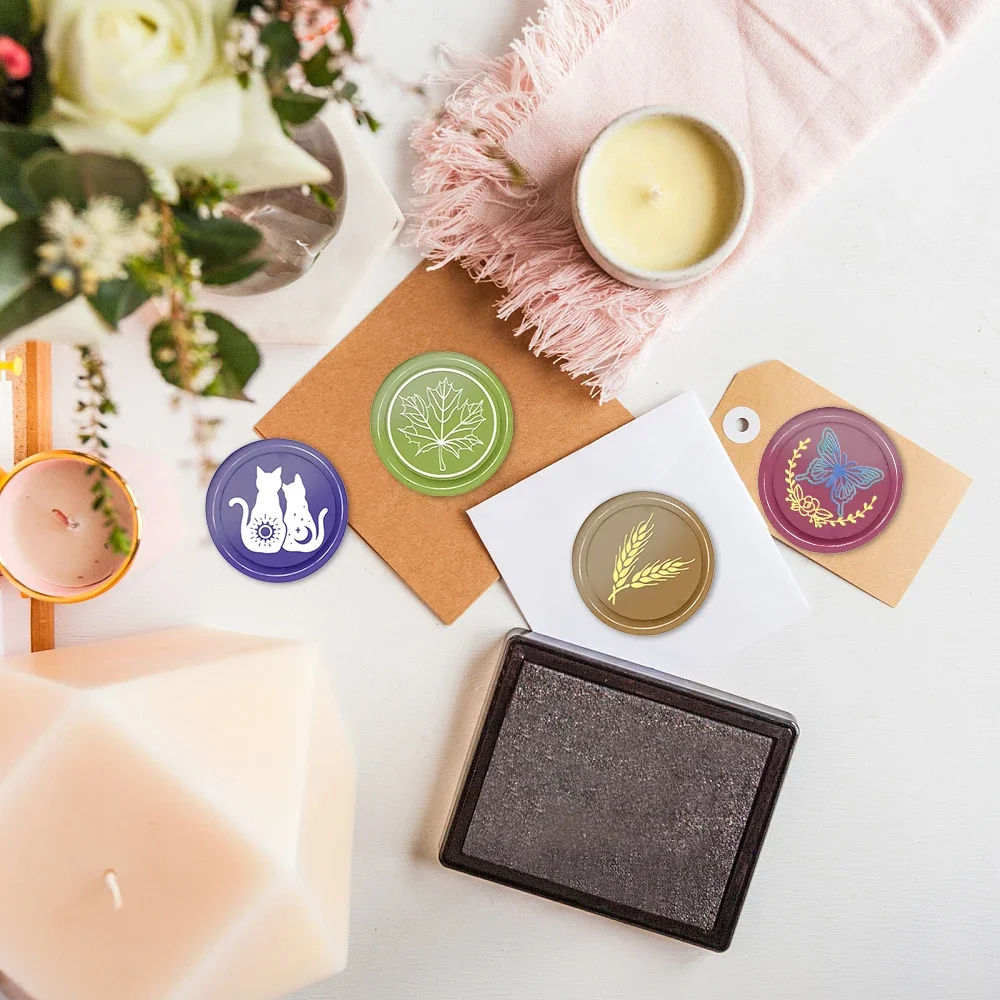 Wax Seal Stamp Brass Head Maple Leaf Butterfly Cat Ear of Wheat pattern 25mm Removable for Envelopes Invitations Cards Gift Wrap