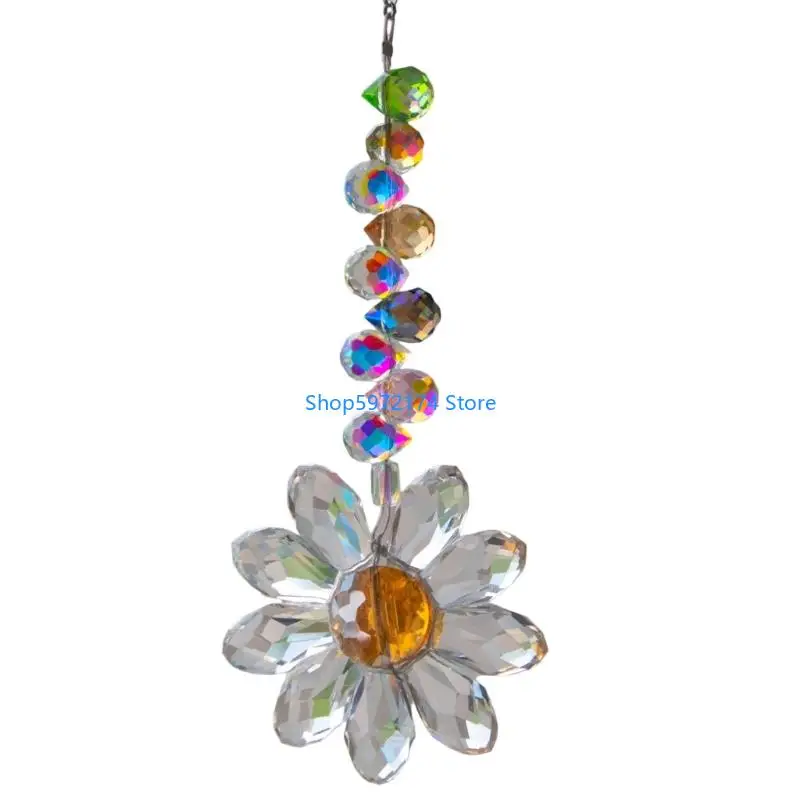 Y3NB Crystal Suncatchers, Window Suncatchers Sunflowers Hanging Sun Catcher Outdoor Indoor Decors Gift for Mom Gift Home Decors