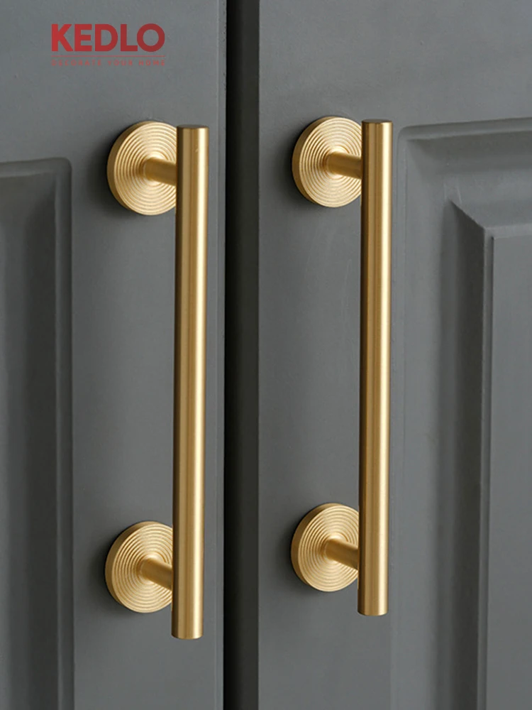 KEDLO moderner minimalistischer Massivmessing-Goldgriff für Küchenschubladen, 500 mm lang. – Detail 6