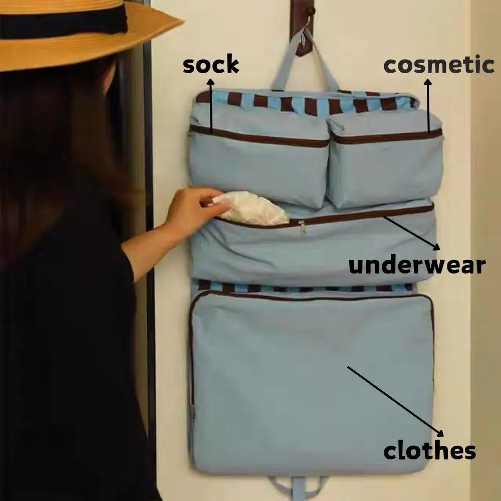 

Large Capacity Foldable Duffel Bag Waterproof Luggage Storage Bag Fashion Striped Travel Carry Pouch Shoulder Tote Bag Handbag