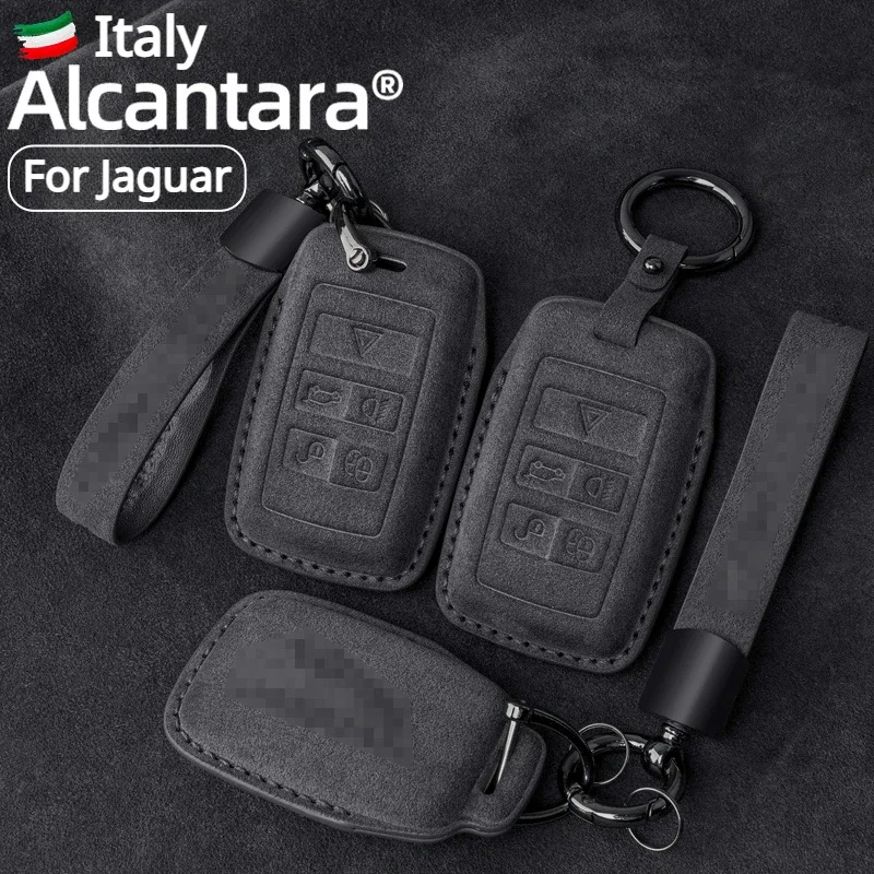 For Jaguar XEL, XFL, E-PACE, F-TYPE Protector Suede Alcantara Accessories Remote Car Key Case Cover Shell -Upgraded  Accessory