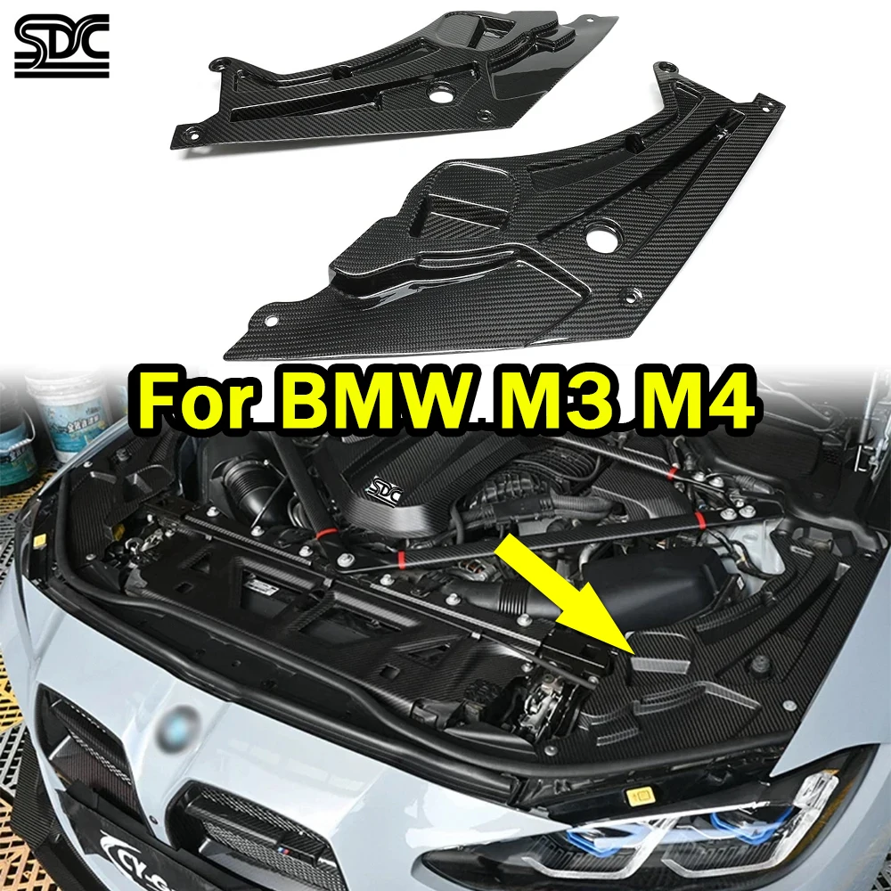 

Отсеки двигателя из настоящего сухого углеродного волокна для BMW G80 M3 G81 G82 M4 Competition 2021+ Крышка панели отсека двигателя из углеродного волокна
