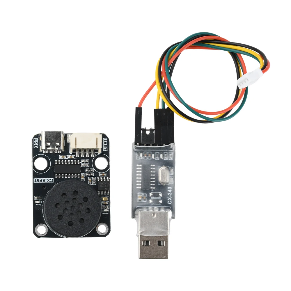 Módulo de reproducción de voz MP3 DC 3,3-5V, transmisión de voz inteligente MP3, Control de puerto serie UART, tarjeta TF para Arduino