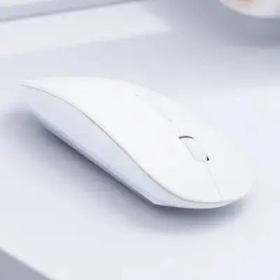 Souris sans fil 2.4G, fonctionne pour ordinateurs portables, tablettes, récepteur USB Nano, Compatible avec Pc, blanc