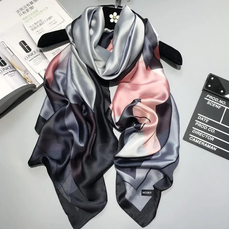 

RUNMEIFA 2020 Luxury Brand New Summer Women Silk Scarf Beach Hijab Shawls and Wraps Female Foulard Free Shipping