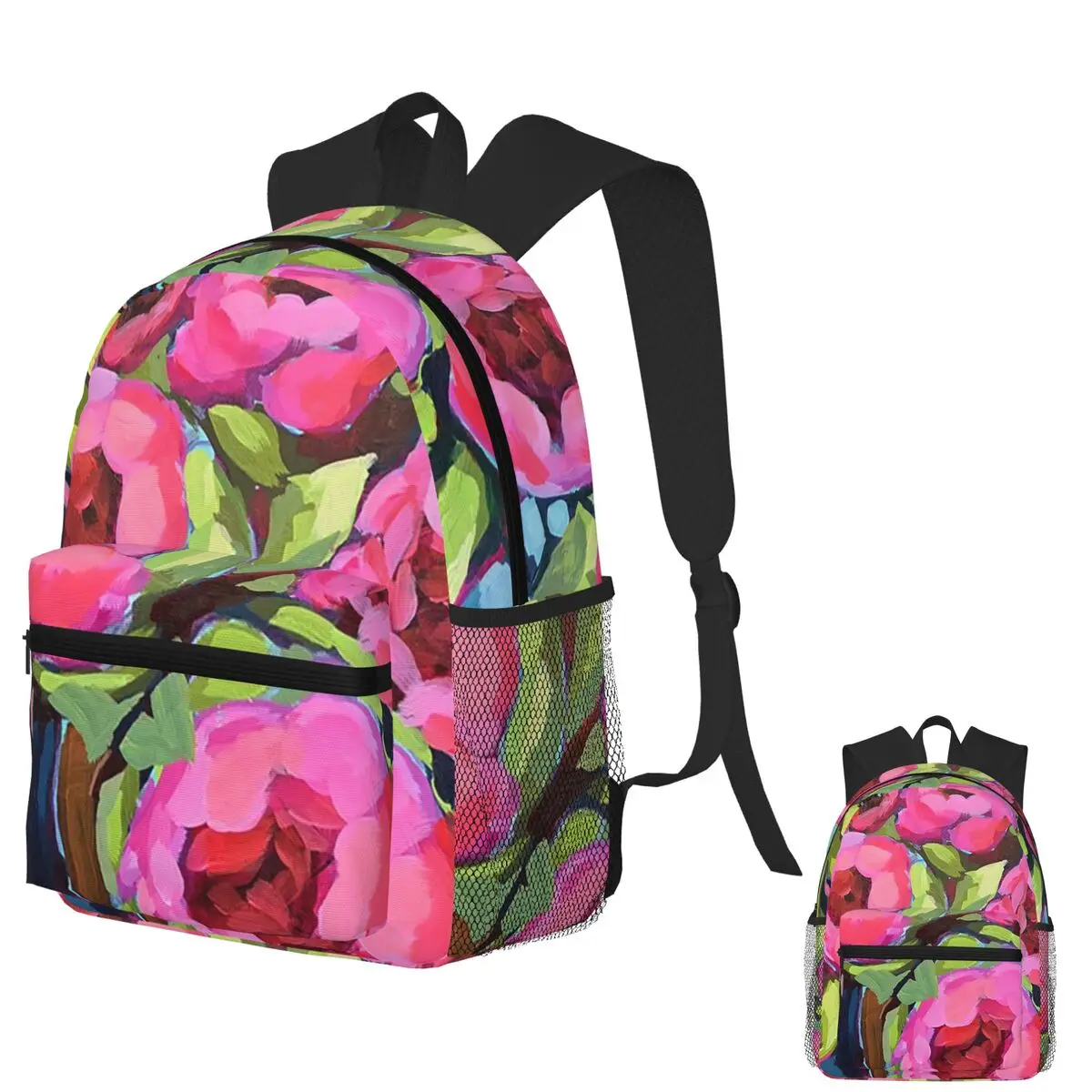 

Pink Peonies Student Backpack School Bag Hiking Travel Daypack for Boys Girls Fashion Bookbag Shoulder Bags