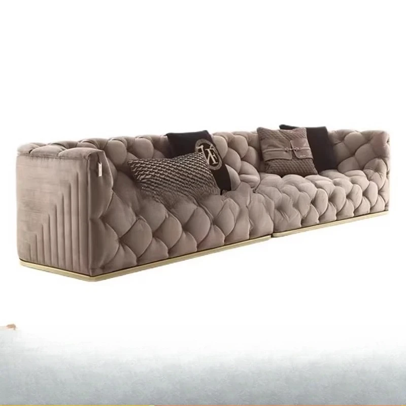 

Fabric pull button villa living room minimalist hotel clubhouse reception sofa