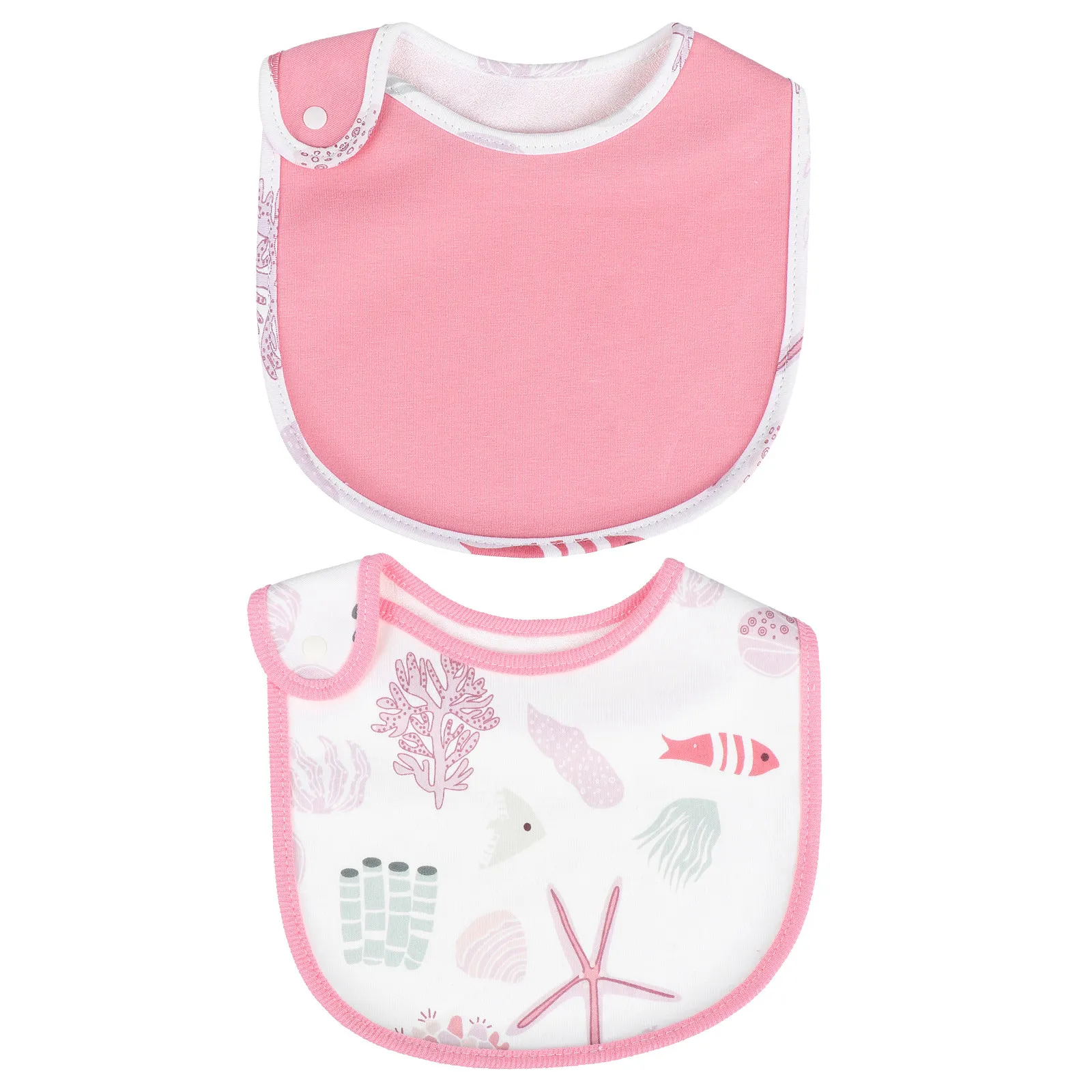 

2Pcs Cotton Baby Bibs Soft Skin-Friendly Infant Saliva Teething Bibs Durable Reusable Feeding Apron for Boys Girls All Seasons
