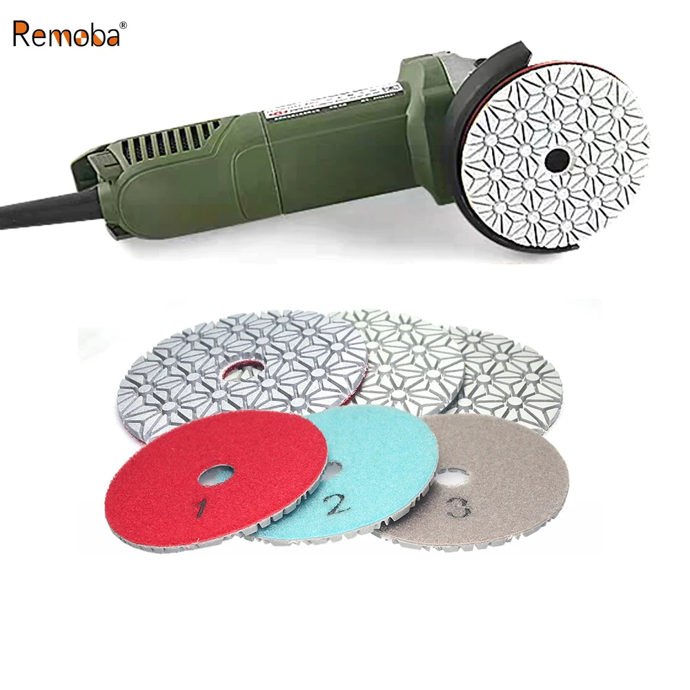 

15 pcs 3-steps Polishing Pads Stone Wet Grinding Discs for Terrazzo Concrete Mable Re-new