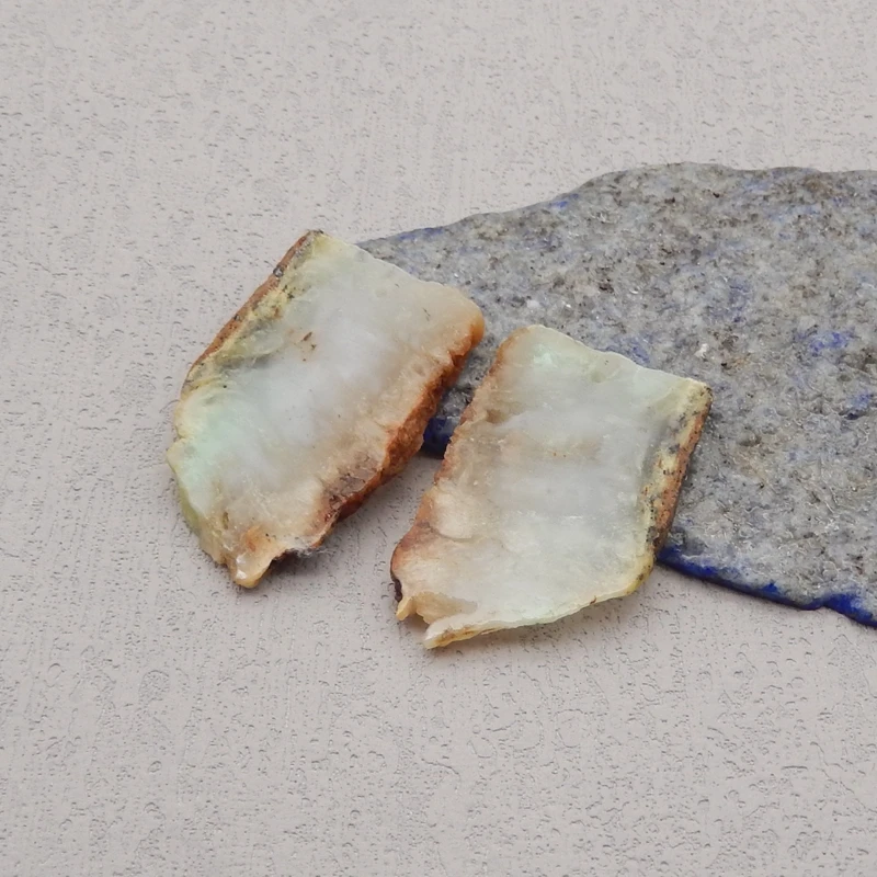 Natural Stone Chrysoprase Nugget Earring Bead,Earrings Accessories For Women,Fashion Jewelry DIY Making 39x25x3mm 12g