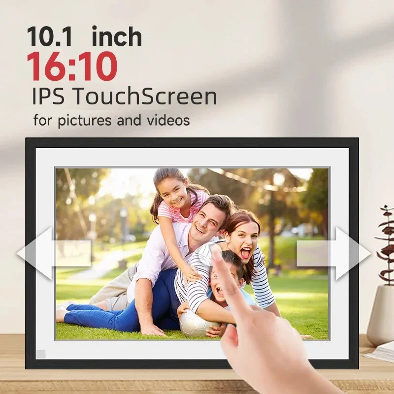 Frameo 10.1 Inch WiFi Digital Picture Frame，1280 * 800IPS HD Cloud Smart Digital Photo Frame,32GB Storage, Wall Mountable, Auto-