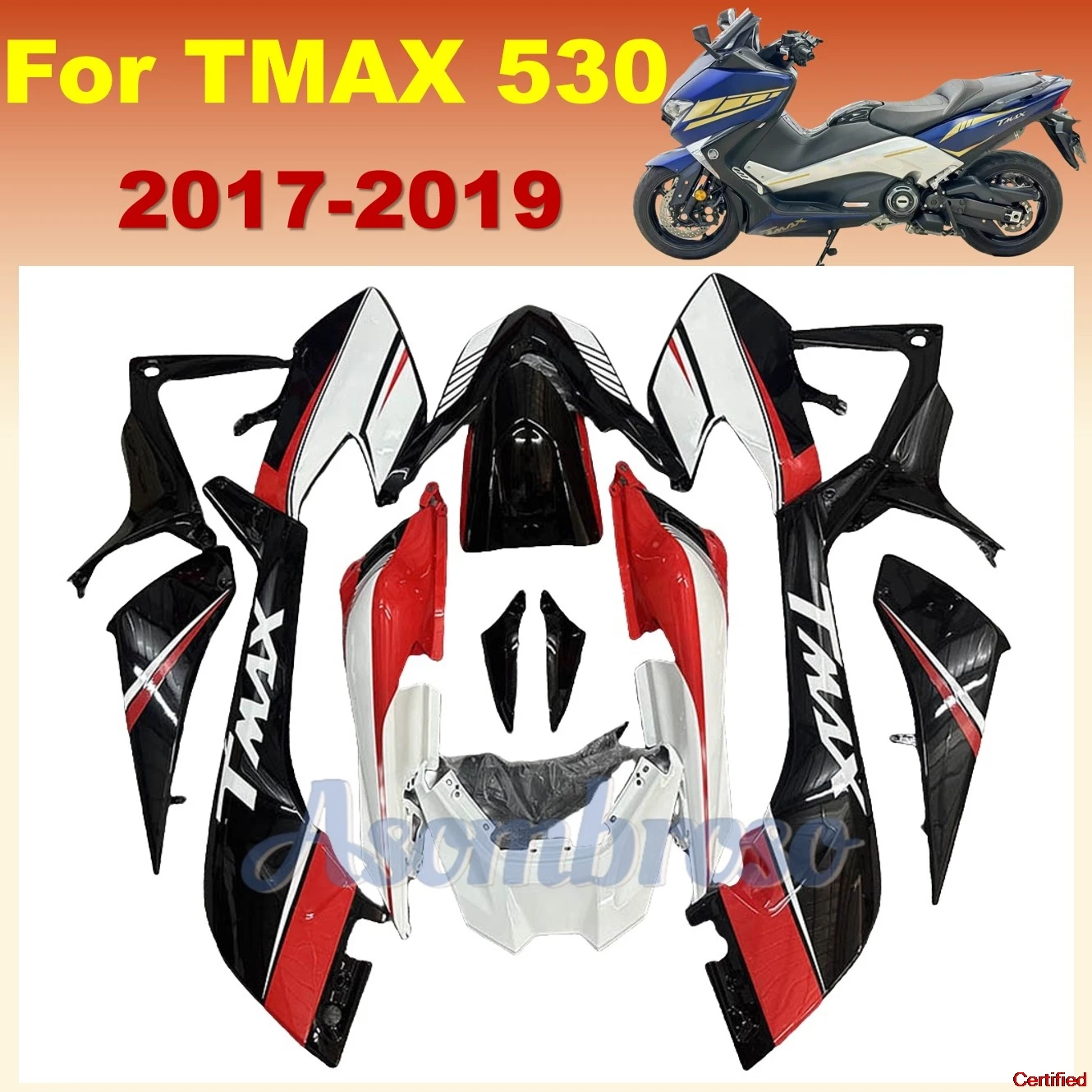 

Подходит для Yamaha TMAX 530 2017 2018 2019 TMAX 530 17-19 T-MAX 530 Превосходный обтекатель кузова красный белый черный
