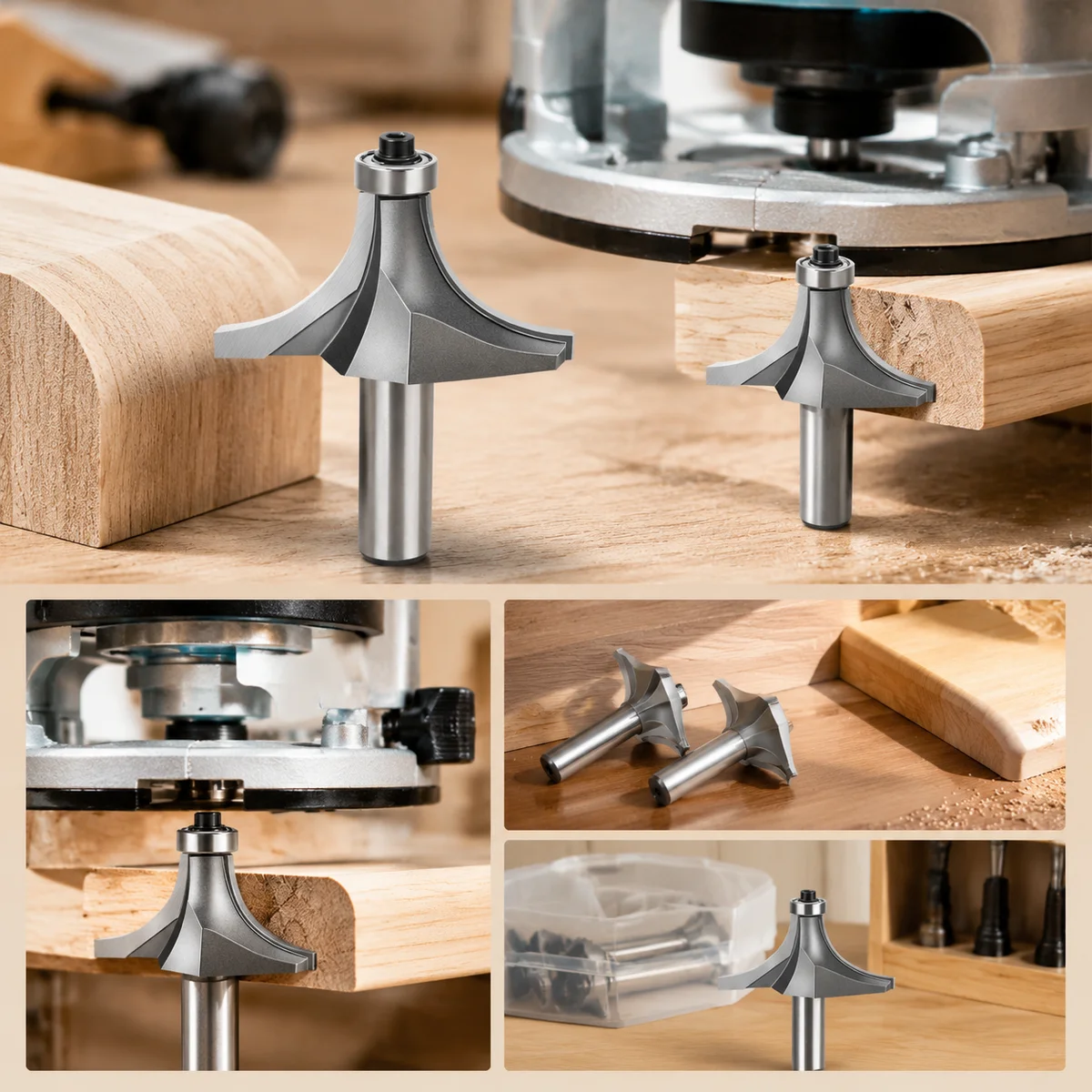 Round Over Router Bit Tungsten Carbide Woodworking Edge Forming Cutter for Trimmer Engraving Machine