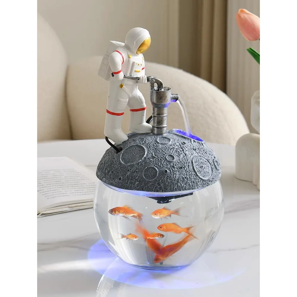 

Moon astronaut circulating water fountain fish tank home decoration living room gifts office desktop knick-knacks