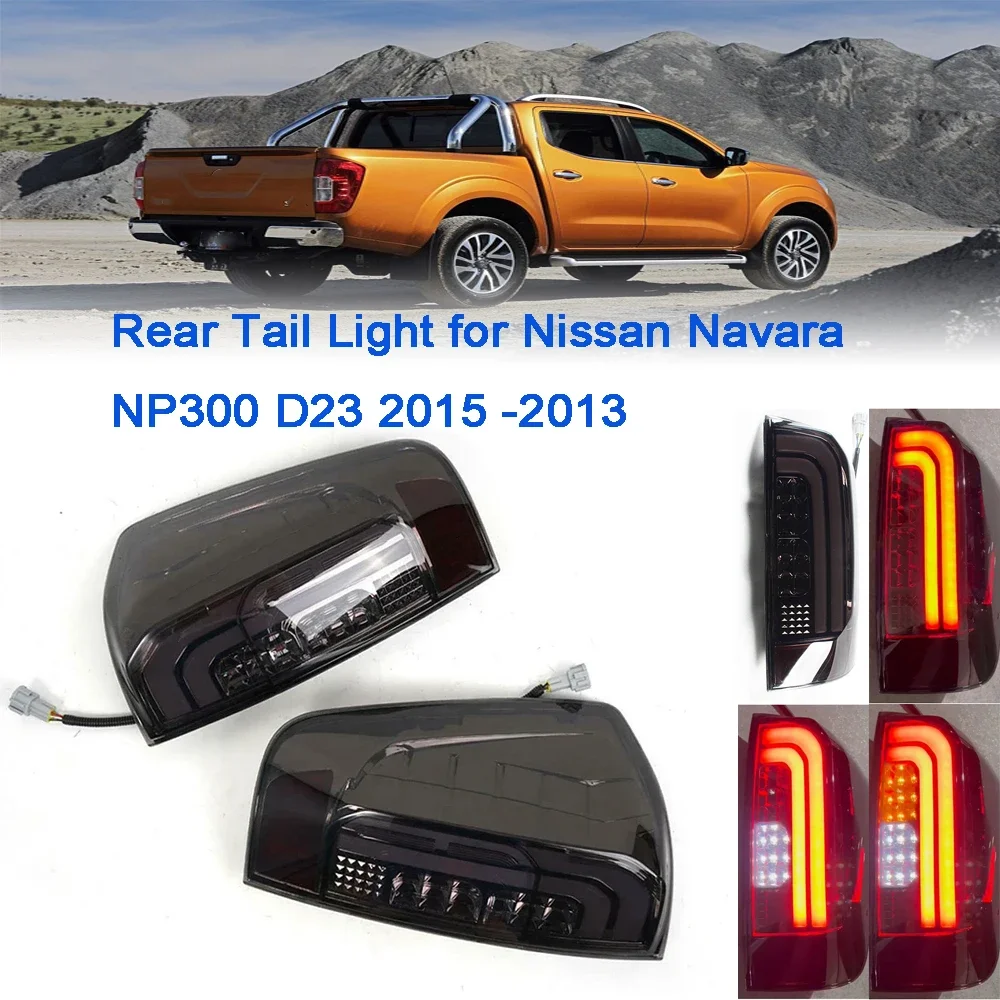 1Pair LED Tail Light For Nissan Navara Np300 2015-2021 Rear Tail Light Brake Lamp Automobiles Car Tail Light Assembly ABS