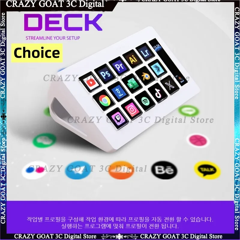 

Stream Deck Youtube Video Editing Macro Photoshop Designer Short Key Keypad Through Seamless Custom,Black/White