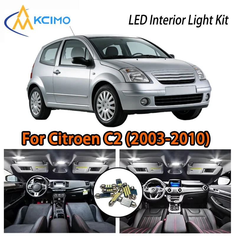 

KCIMO For Citroen C2 (2003-2010) Premium LED Interior Kit - 2 Colors , Quick Installation, Long-Lasting