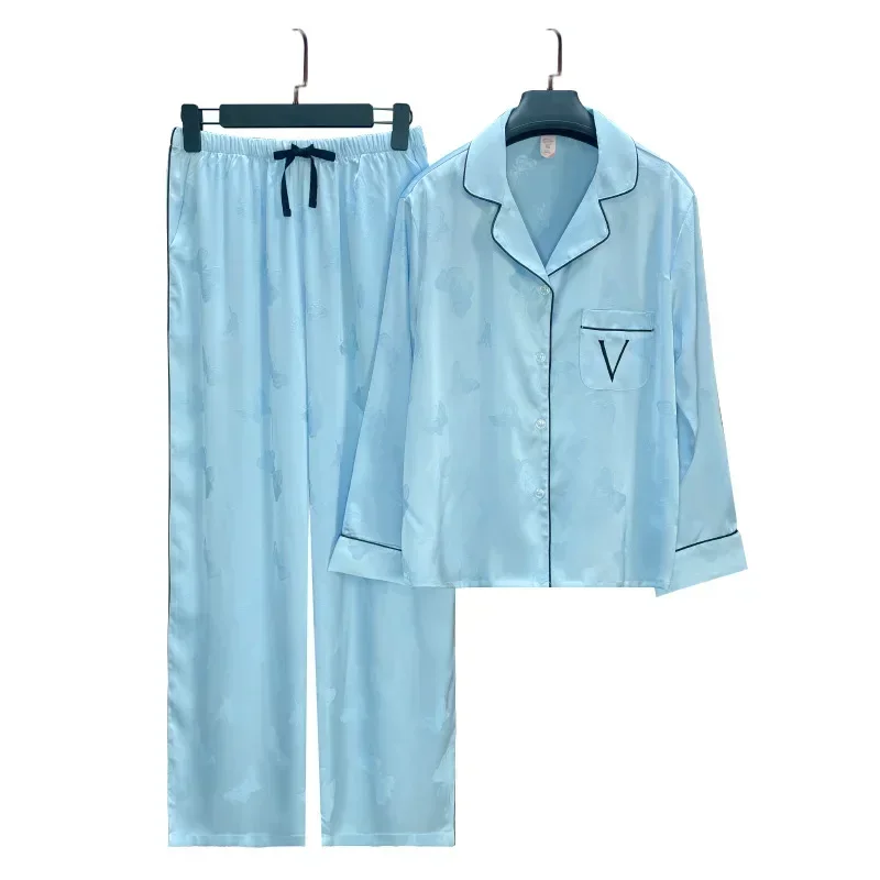 New Home Furnishings Women\'s Pajamas Women\'s Пижама Blue Butterfly gece sikiş victorias secret  loungewear women  sleepwear