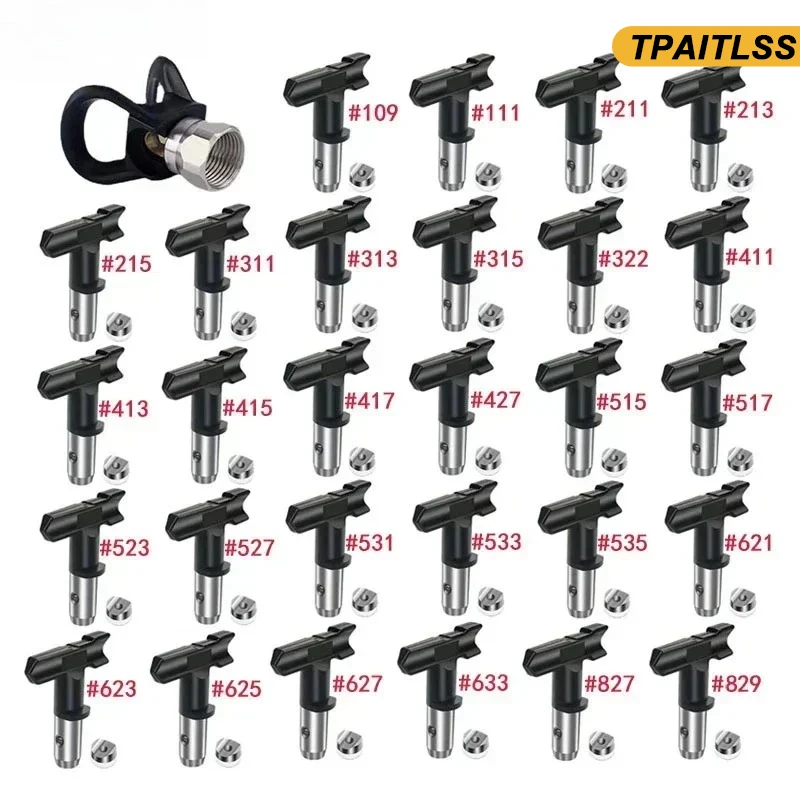For Airless Paint Spray Sprayer 427/ 527/413/623/627/827/829/625 Black  Airless Spray Nozzles Spray Tips Reversible Tip
