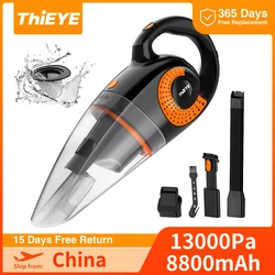 THiEYE 13000pa Car Vacuum Cleaner Wireless Cleaner For Car Home Cleaning Portable Handheld Auto 8800mAh Cleaning Machine