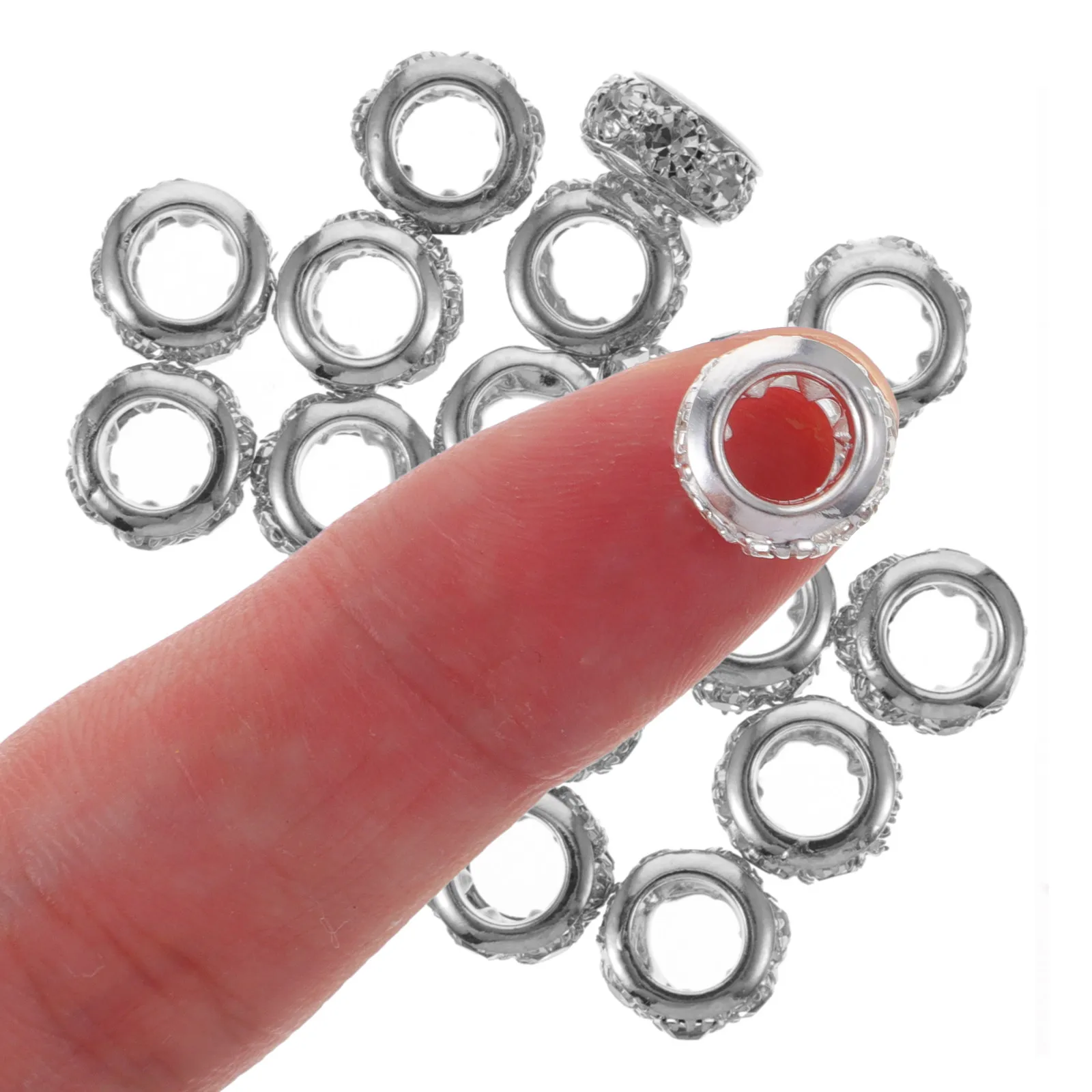 

20Pcs Beads for Jewelry Making Rondelle Spacer DIY Copper Rhinestone Bracelet Craft Accessories Rondelle Beads